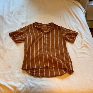 Vintage | Orange linen-like shirt